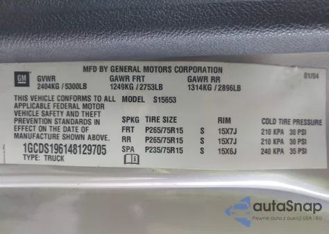 2004 Chevrolet Colorado Ls из США, поврежденный, VIN 1GCDS196148129705